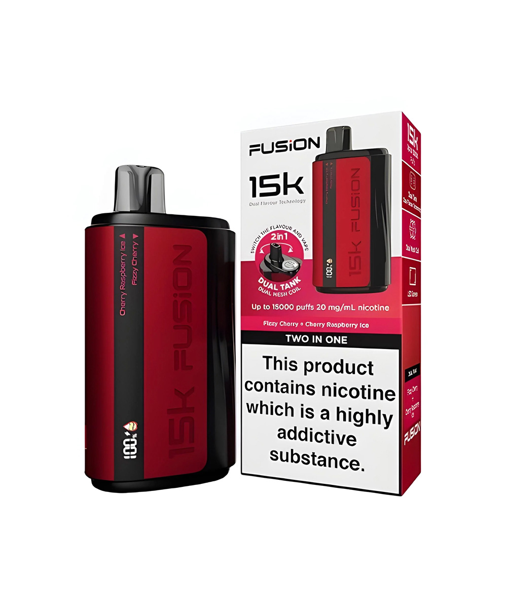 IVG Fusion 15000 Puffs 2% Disposable Dual Flavor Fizzy Cherry + Cherry Raspberry Ice